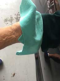 Immediately buff it out with a soft micro fiber cloth